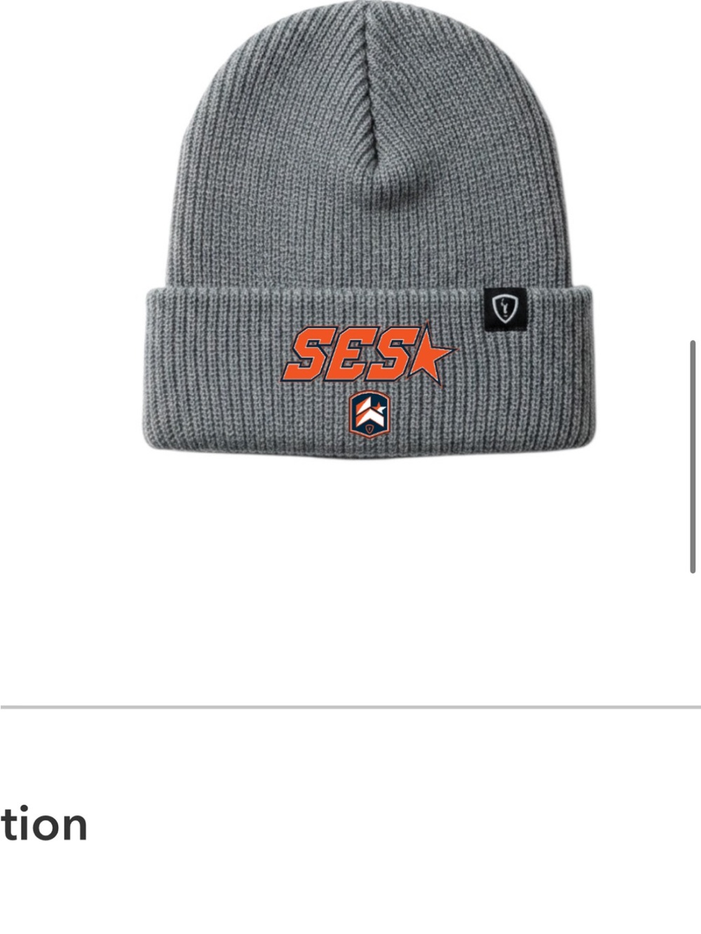 Nike Grey Knit Beanie with Orange SES Logo